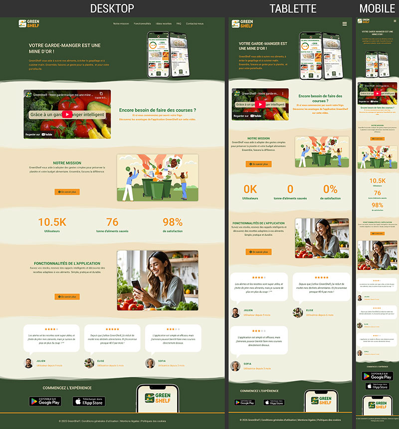 Site promotionnel GreenShelf