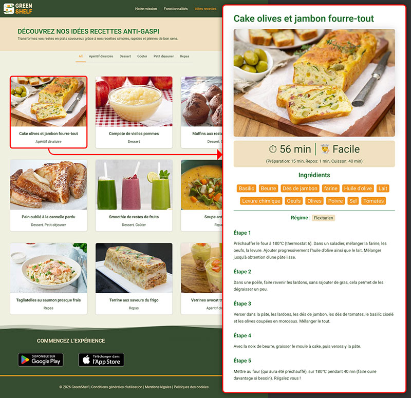 Site promotionnel GreenShelf